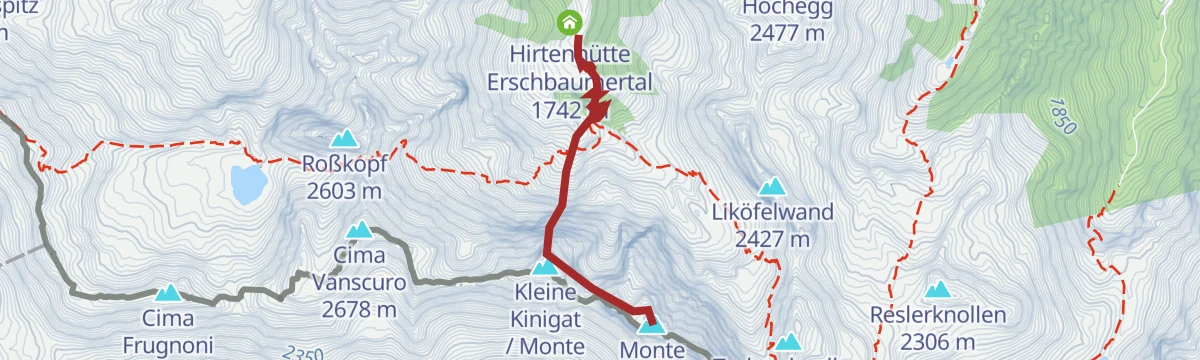 Route map: Klettersteig Gr. Kinigat